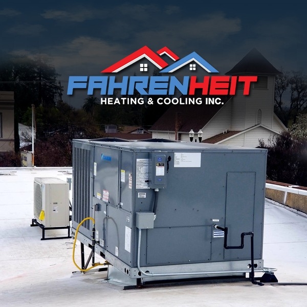 Commercial rooftop HVAC installation completed by Fahrenheit Heating and Cooling